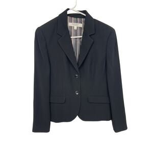 Nine West Suit Separates Classic Black Stretch Blazer Quilted with Pockets Sz 6